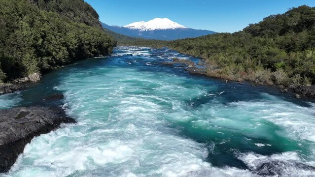 Petrohue River At Petrohue Los Lagos Chile. Rivers Petrohue Los Lagos. Patagonia Travel Outdoor Glacier. Outdoor Outdoors Outdoor Snow Covered Aerial View. Outdoor Glacier Mountain Countryside.