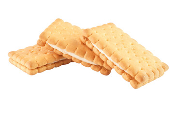 Biscuit sandwich crackers isolated transparent