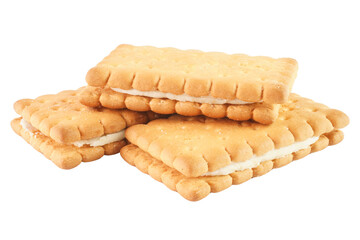 Biscuit sandwich crackers isolated transparent
