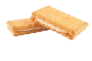 Biscuit sandwich crackers isolated transparent
