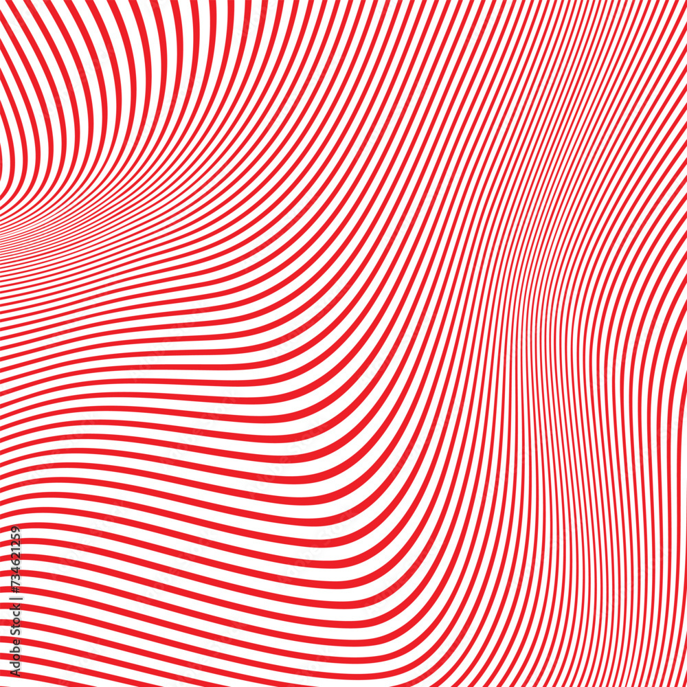 Poster abstract seamless repeatable red wave line pattern.