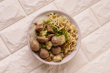Delicious beef meatball soup tasty and healthy soup cooking with fresh chili paste
