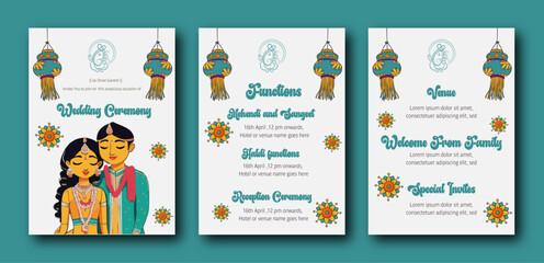 Indian wedding Invitation template 
