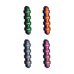 Isometric Pixel art 3d of bamboo icon for items asset. Isolated bamboo panda icon on pixel bits style.8-bits perfect for game asset,design asset element,app,website, Vector illustration. © Andra209