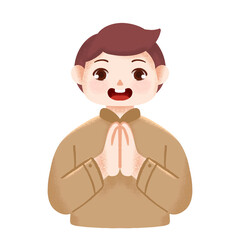 cute muslim kid greeting eid mubarak