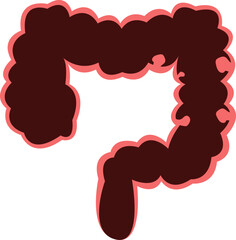 colon cancer. colonoscope in the colon. polyp removal. 2d illustration. 대장용종, 담낭석, 담석, 담낭염, 담석증, 대장내시경, 위내시경, 아이콘, 일러스트 벡터