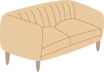 hand drawn couch doodle illustration