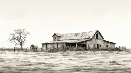 drawing barn line art