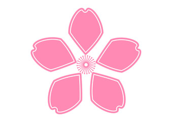 可愛いピンク色の桜のイラスト素材