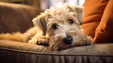 Adorable fluffy wheaten terrier dog