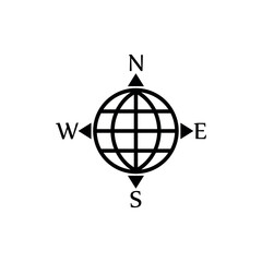 compass icon on white background	