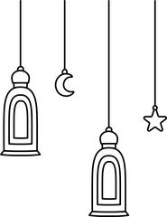 islamic lantern decoration garland