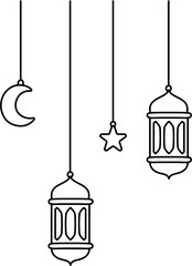 islamic lantern decoration garland