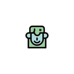 Long Woman Hair Filled Outline Icon