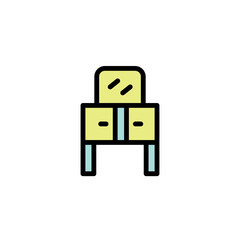 Salon Dresser Beauty Filled Outline Icon