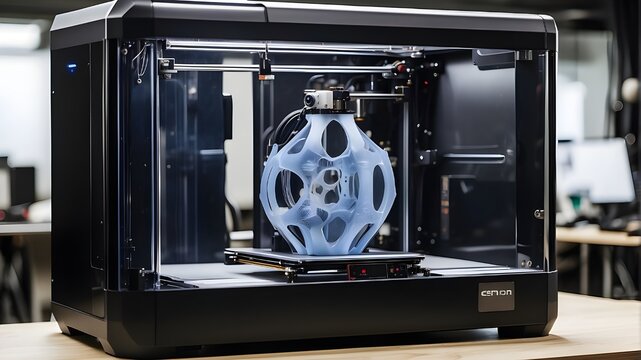 security system, A cutting edge 3D printer creating a detailed prototype with precision