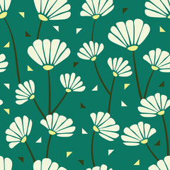 Seamless pattern floral background texture cute pretty simple illustration japanese style modern