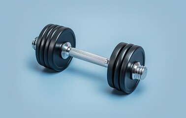 dumbbells on a blue background