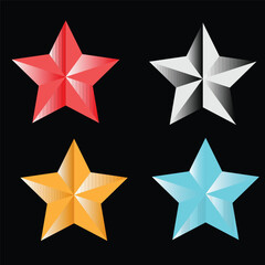  4 Star icon vector. Classic rank isolated. Trendy flat favorite design. Star web site pictogram, mobile app. Logo illustration.
