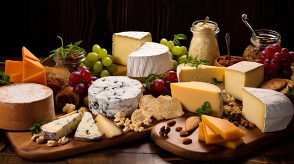 An artisan cheese market featuring a variety of regional cheese specialties