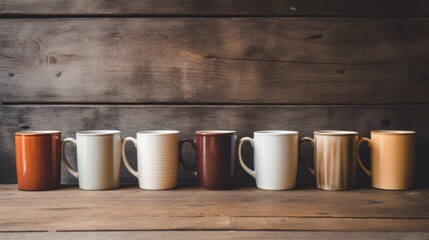Coffee cups in a row, a representation of togetherness and bonding