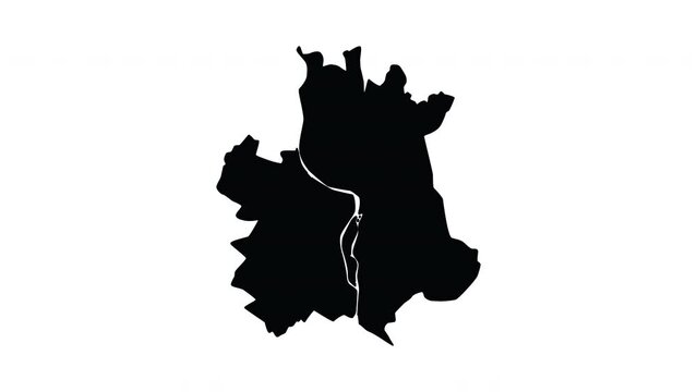 animation that forms a map of Toulouse in france