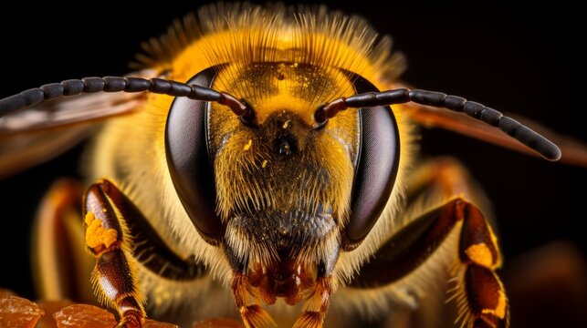 Extreme hyperzoom capturing the detail of a bee