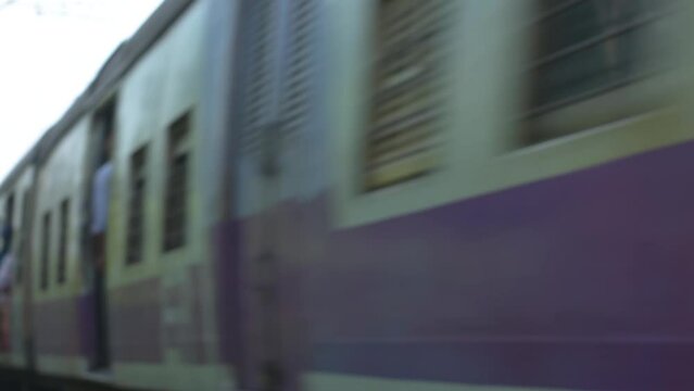 1st February, 2024, Kolkata, west Bengal, India: A local EMU train coming from distance at Kolkata.