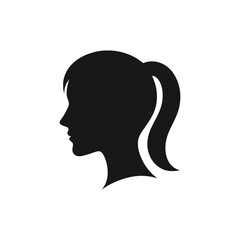 woman head silhouette vector illustration template design