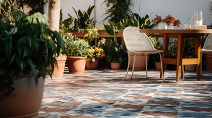 Decorative tiles enhancing an outdoor space