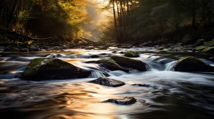 The play of light on a flowing river