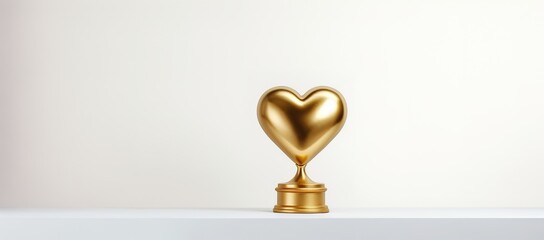 golden heart award on white background