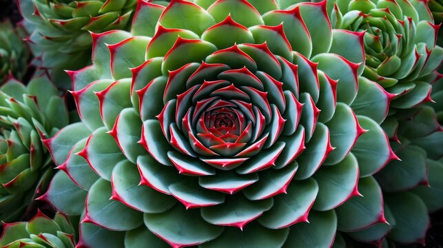 The intricate patterns of a succulent plant