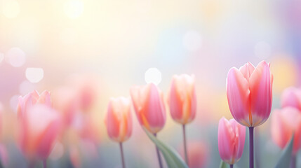 Closeup of blooming tulip flower