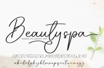 Foto op Canvas signature Font Calligraphy Logotype Script Brush Font Type Font lettering handwritten © zoya