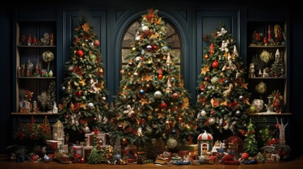 Naklejka na ściany i meble tree holiday shapes