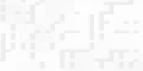 White decorative web banner background with various 3d block pattern,  Embossed paper square white geometric pattern of 3d blocks Background, Abstract business block pattern geometric background.	
