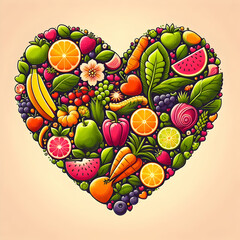 Heart shape design fruits