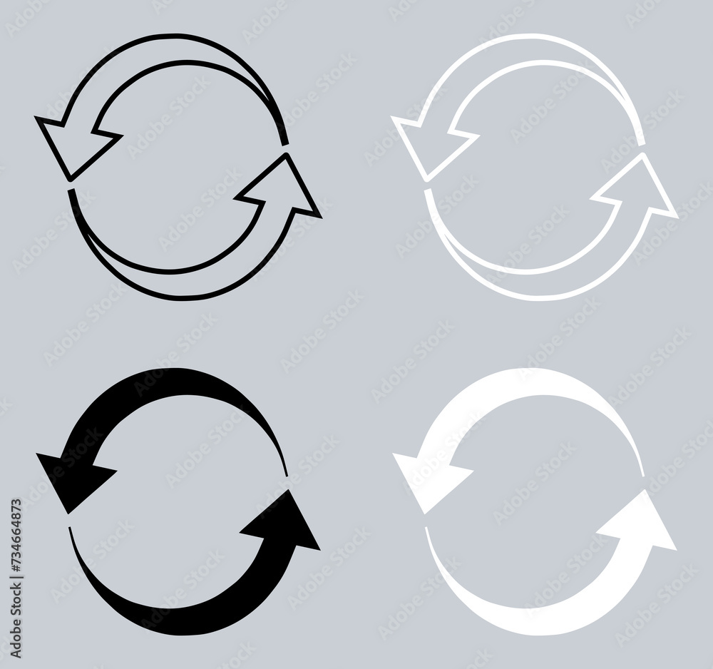 Poster set of repeat arrow icon. refresh icon sign symbol in trendy flat style. reload arrow vector icon il