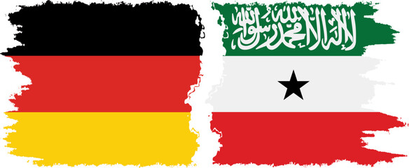 Somaliland and Germany grunge flags connection vector