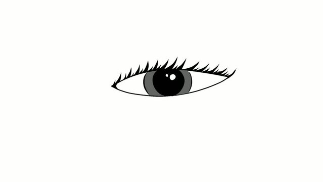 simple blink eye sketching animation