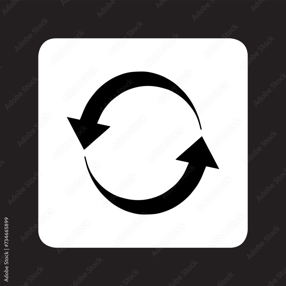 Poster repeat icon vector. refresh logo design. reload arrow vector icon illustration in square isolated on