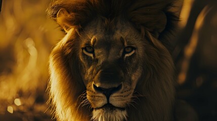 Fototapeta premium Portrait of majestic lion. African Wildlife Animal concept.
