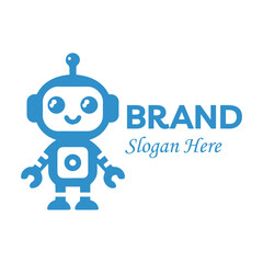 Creative logo design - Cute Robot Logo - Vector