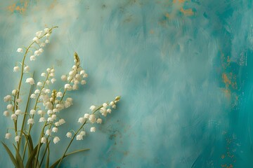 Fototapeta na wymiar Ethereal white flowers against a soft blue background. dreamy floral composition. ideal for tranquil designs and wall art. AI