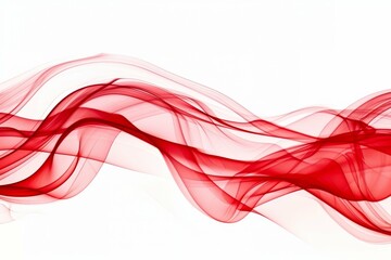 An elegant flowing red smoke pattern on a white background.