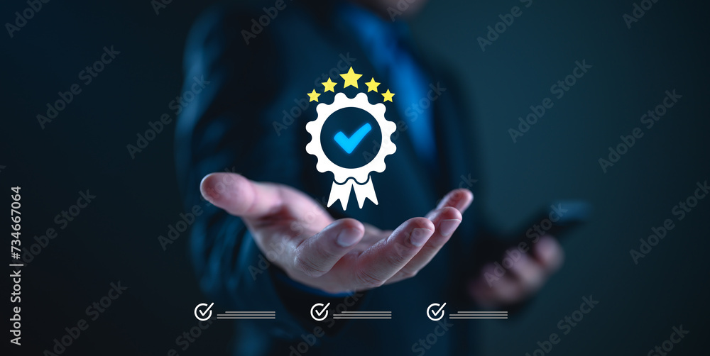 Poster quality management with quality assurance or qa and quality control or qc and improvement. standardi