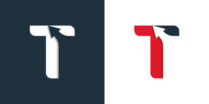 T Arrow Logo Template Vector Icon Illustration Design
