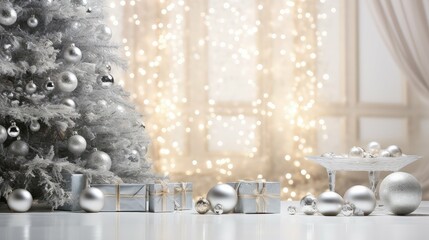 snow holiday background silver