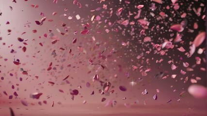 flying flowerpetal pink background